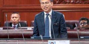 Let me explain: Fahmi speaking during a question-and-answer session at the Dewan Negara at Parliament House in Kuala Lumpur. — Bernama